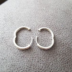 Silver diamond earrings